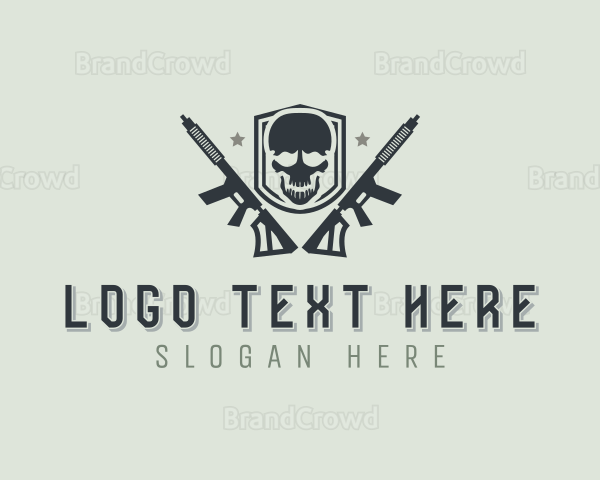 Skull Rifle Weapon Logo