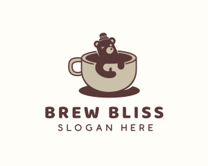 Bear Coffee Cup logo design