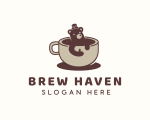 Bear Coffee Cup logo design