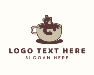 Hot Choco - Bear Coffee Cup logo design