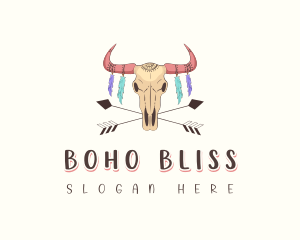 Bohemian Bull Horn logo design