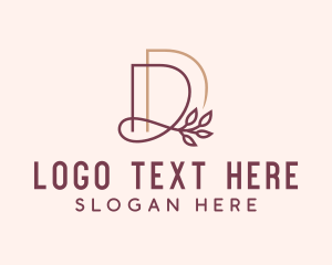 Vlog - Autumn Leaf Letter D logo design