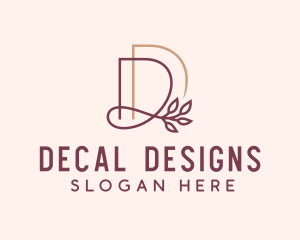 Autumn Leaf Letter D logo design