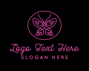 Insect - Pink Butterfly Salon logo design