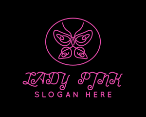 Pink Butterfly Salon logo design