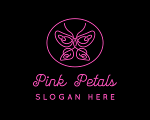 Pink Butterfly Salon logo design