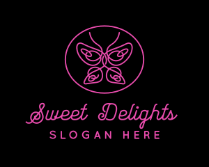 Pink Butterfly Salon logo design