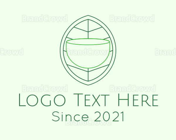 Tea Leaf Line Art Logo