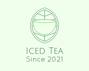 Tea Leaf Line Art logo design