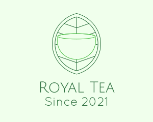 Tea Leaf Line Art logo design