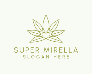 Marijuana Leaf Heart Logo