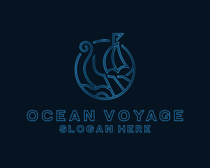 Voyage Battleship Viking logo design