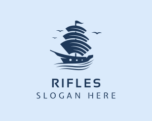 Sea Ship Sailing Logo