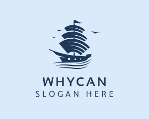 Sea Ship Sailing Logo