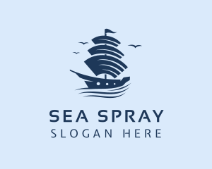 Sea Ship Sailing logo design