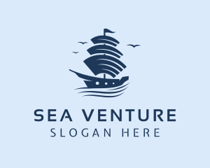 Boating - Sea Ship Sailing logo design