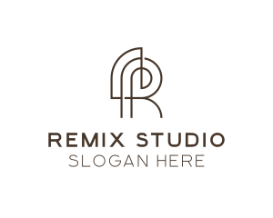 Music Recording Studio Letter R logo design