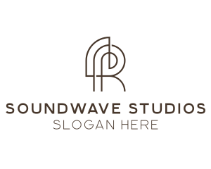 Recording - Music Recording Studio Letter R logo design