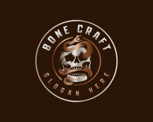 Bones - Snake Skull Spooky logo design