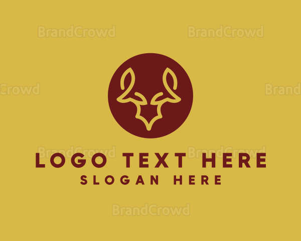 Bull Elk Animal Logo