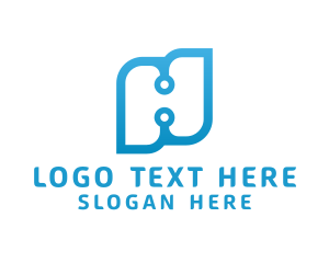 Communication - Technology Letter H logo design