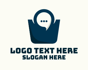 Speech Bubble - Online Bag Chat logo design
