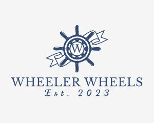 Maritime Steering Wheel Ribbon logo design