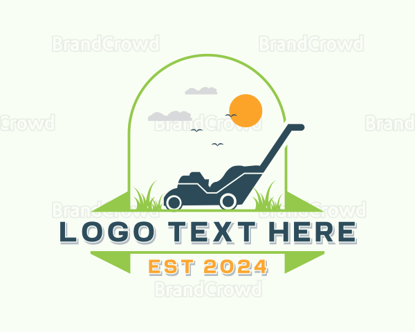 Gardening Lawn Mower Logo