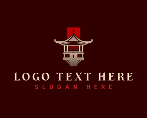 Heritage - Pagoda Oriental Landmark logo design