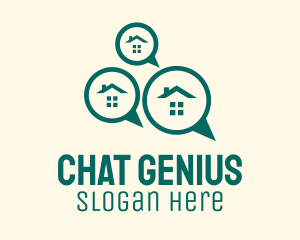 Real Estate House Chat logo design