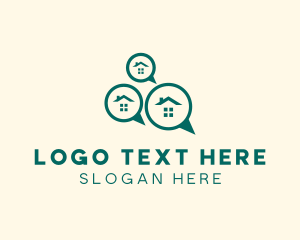 Real Estate Agent - Real Estate House Chat logo design