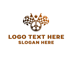 Steering Wheel - Star Flag Racing logo design
