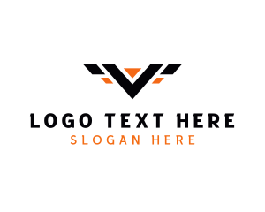 Triangle - Automotive Wings Letter V logo design