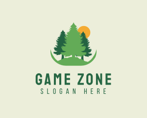 Countryside - Sun Pine Tree Forest logo design