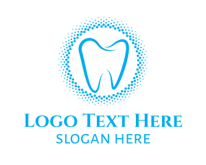 Green Tooth - Blue Molar Circle logo design