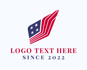 Freedom - American Flag Stripes logo design