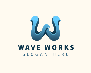 Creative Wave Letter W logo design