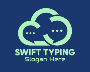 Typing - Online Message Cloud logo design