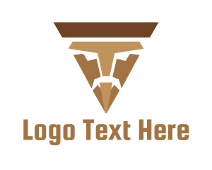 Triangle - Brown Triangle Man logo design
