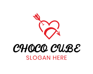 Cheeky - Naughty Cupid Heart logo design