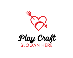 Naughty Cupid Heart logo design