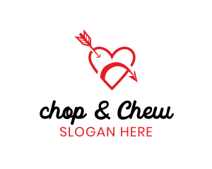 Cheeky - Naughty Cupid Heart logo design