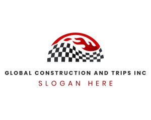 Tournament - Fire Speed Racing Flag logo design