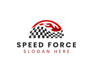 Fire Speed Racing Flag logo design