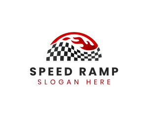 Fire Speed Racing Flag logo design