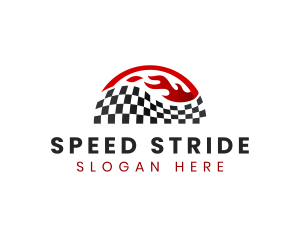 Fire Speed Racing Flag logo design