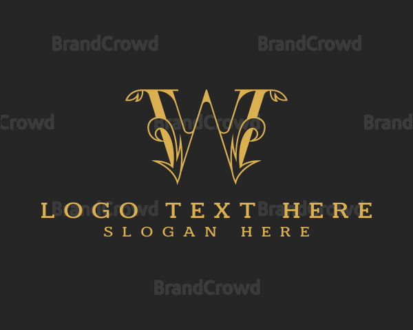 Premium Baroque Boutique Letter W Logo