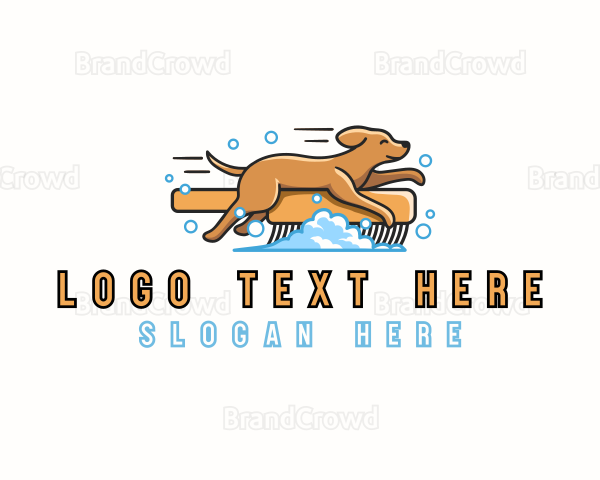 Dog Grooming Cleaning Logo