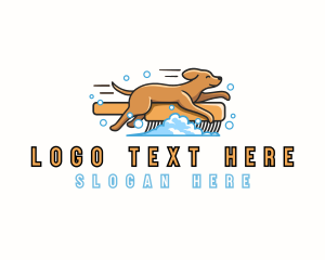 Canine - Dog Grooming Brush logo design