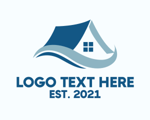 Clean - House Contractor Waves logo design